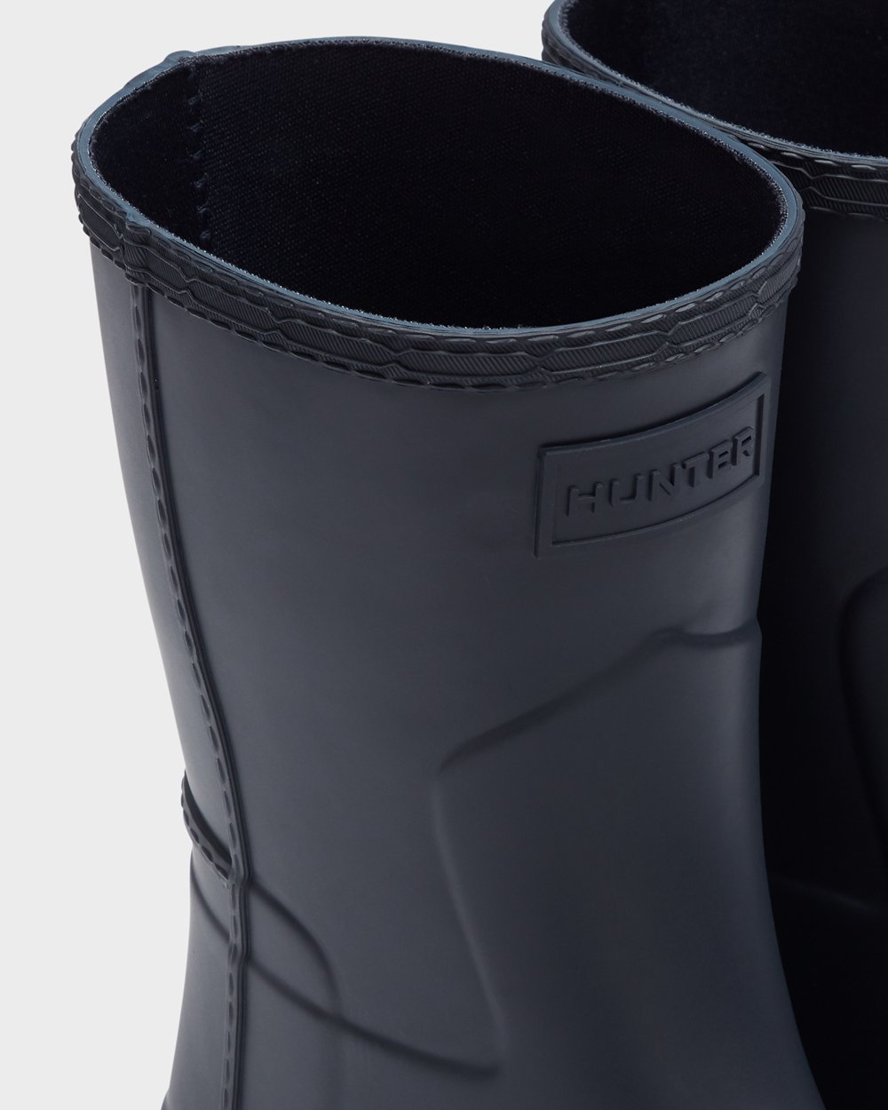 Galochas Curtas Hunter Feminina Azul Marinho - Refined Stitch Detail - 04SIDOGPH